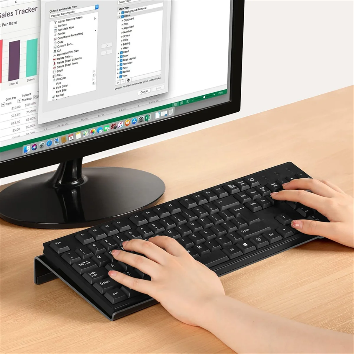 Acrylic Computer Keyboard Stand for Desk with Tilt Lift O3531