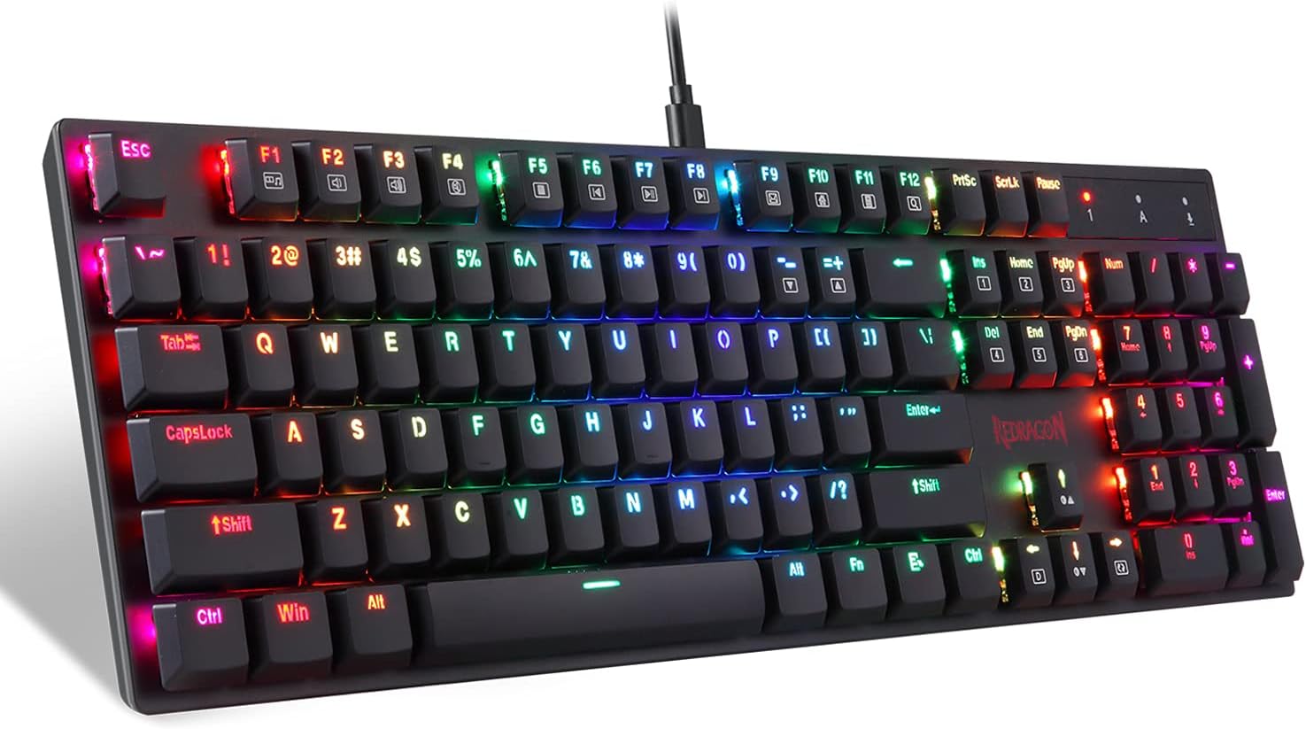 Redragon K535 Wireless, Bluetooth Mechanical Gaming Keyboard, RGB Backlit with Low Profile Blue Switches for Windows Gaming PC Pack of 2