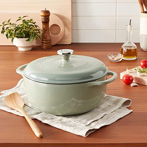 Lodge 6 Quart Enameled Cast Iron Dutch Oven with Lid, Indigo A835868