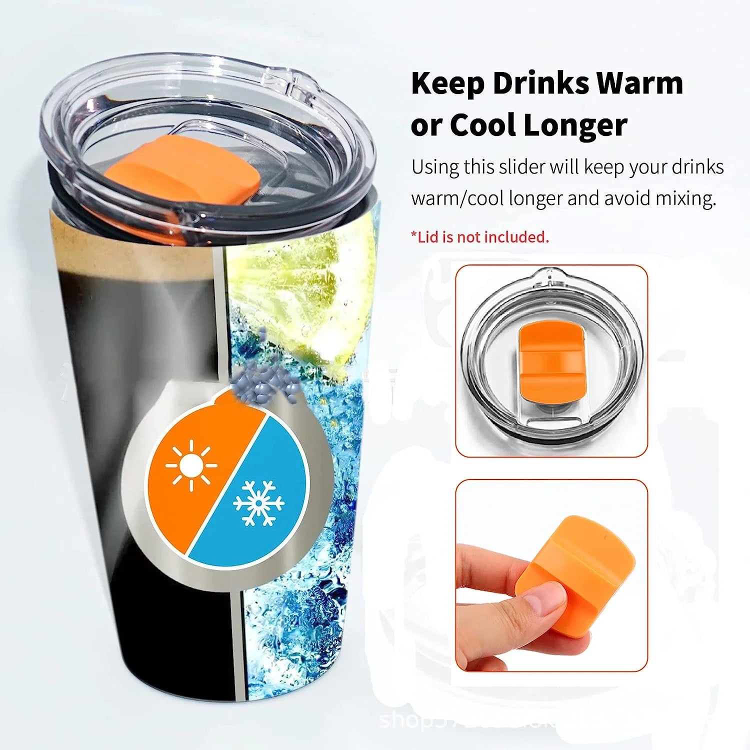 20oz Magnetic Tumbler Lid Replacement for YETI, Ozark Trail, RTIC (5 Pack) O7801