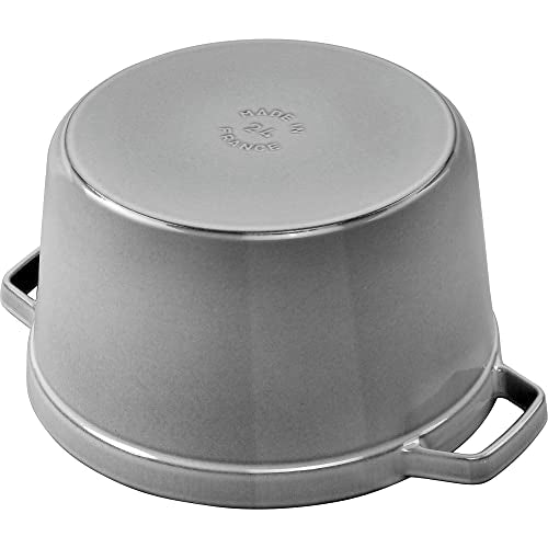 STAUB Cast Iron Dutch Oven 5.5-qt Round Cocotte, Black Matte P4487