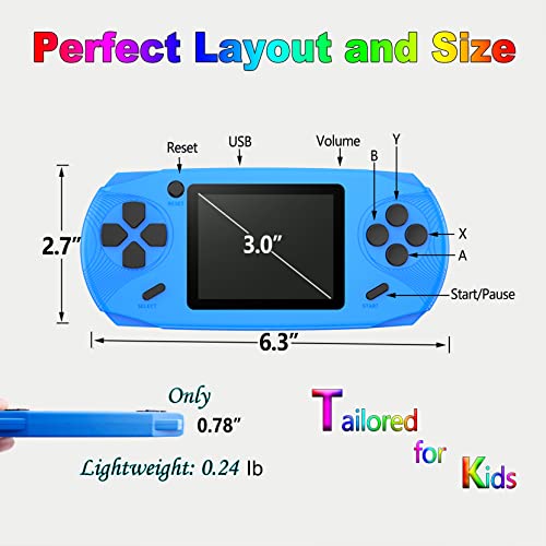 16 Bit Handheld Retro Video Game Player with 3.0'' Screen, Yellow K879