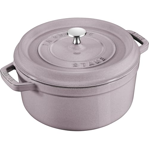 STAUB Cast Iron Dutch Oven 5.5-qt Round Cocotte, Black Matte P4487