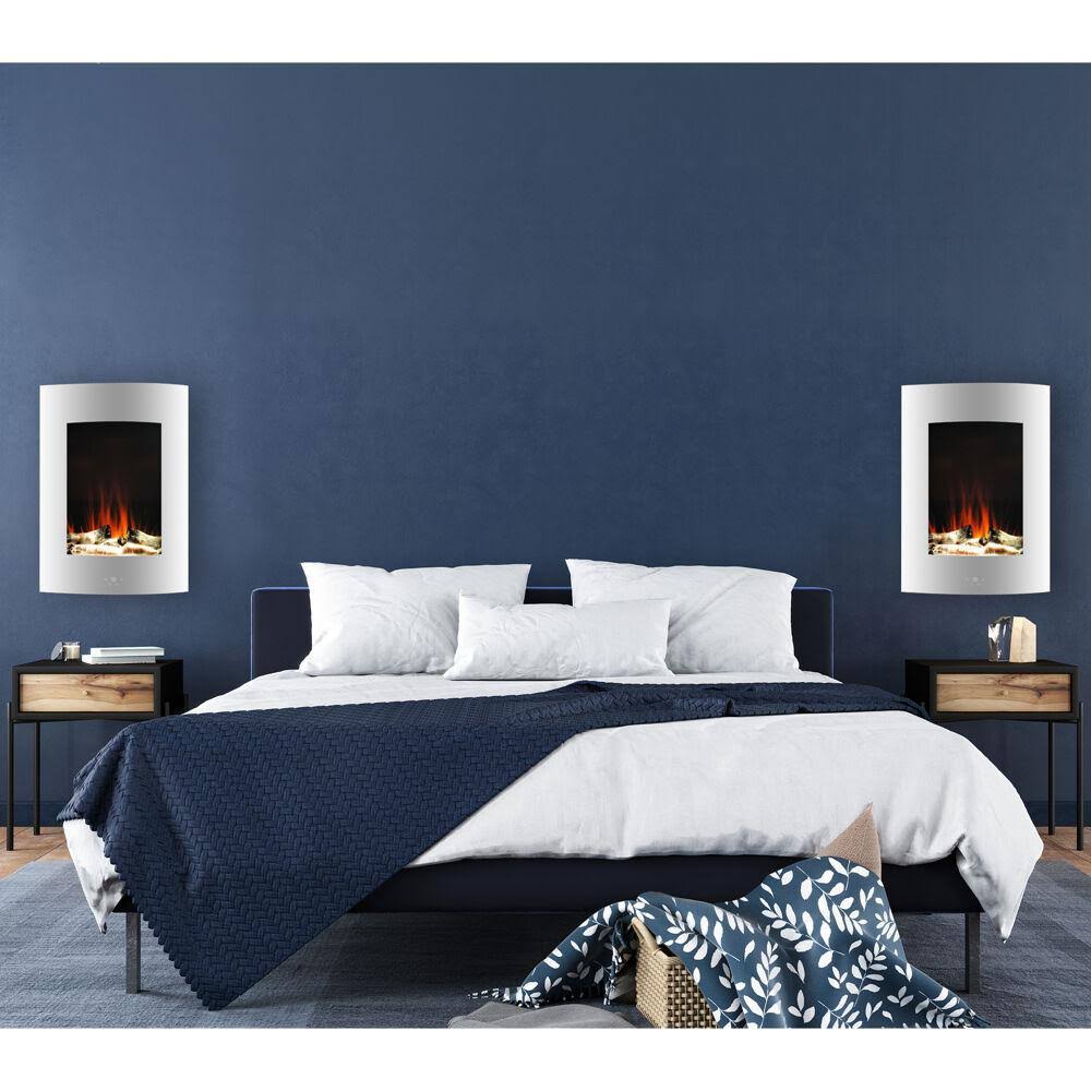 Cambridge CAM19VWMEF-2WHT 19.5 in. Vertical Electric Fireplace White Multi-Color Flame Z132