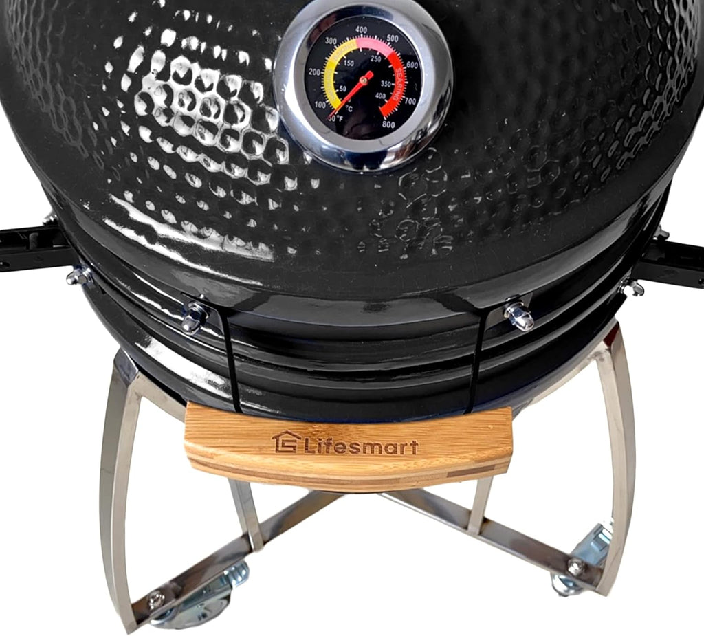 Lifesmart 15 Kamado 6-in-1 Grill with Stainless Steel Cart T234