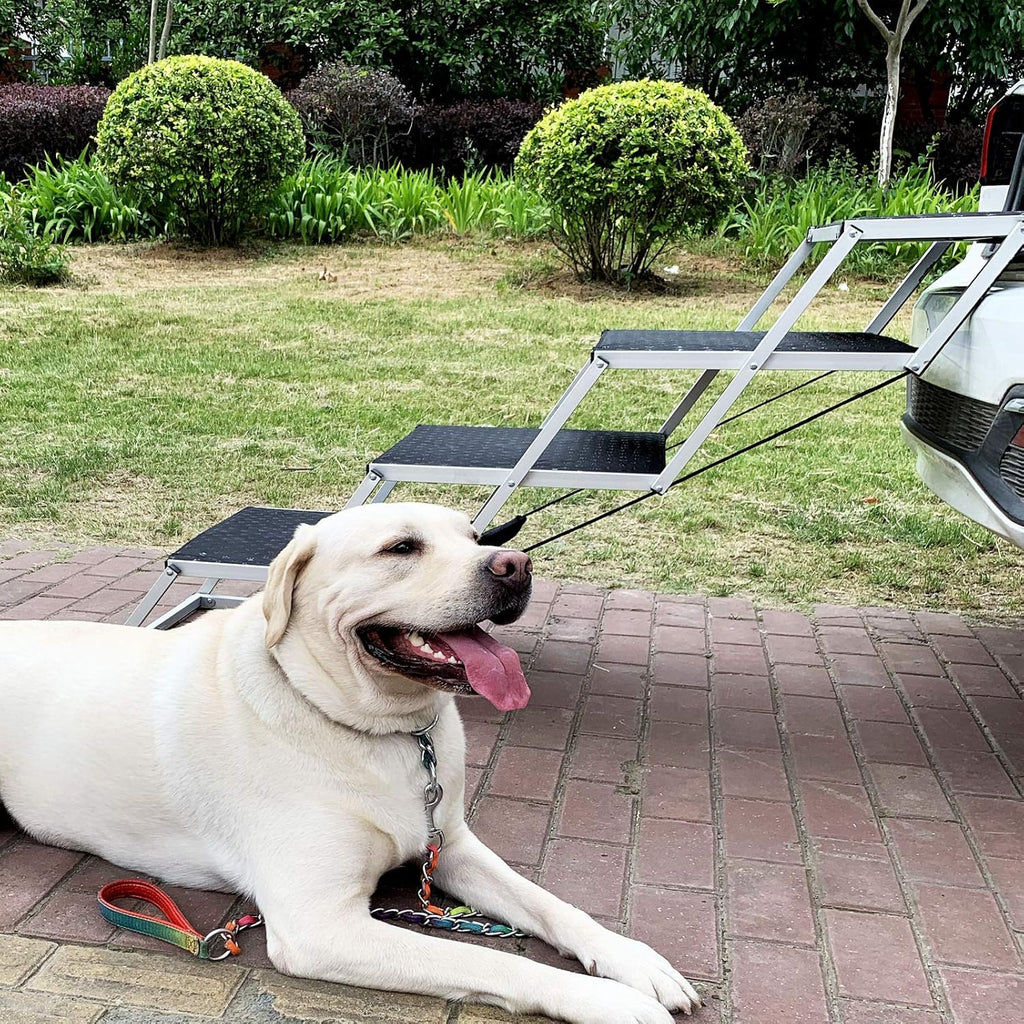 Folding Dog Ramp for Cars SUV Trucks, 6 Steps, Lightweight Portable Y553978