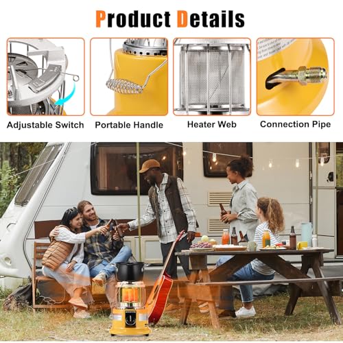 2 in 1 Propane Heater & Stove, 13000 BTU Portable Indoor with Handle H9158