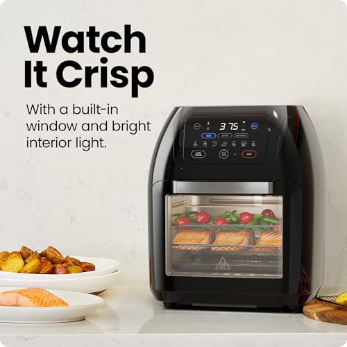 CHEFMAN Multifunctional Digital Air Fryer Rotisserie Dehydrator Convection Oven, 10L, Black H5903
