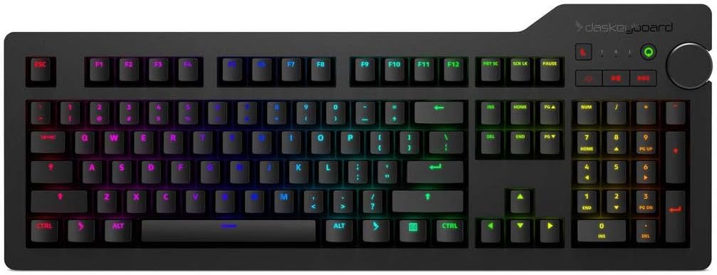 Das Keyboard 4 Professional Wired Mechanical Keyboard, Cherry MX Brown, Aluminum Top, Black D662147