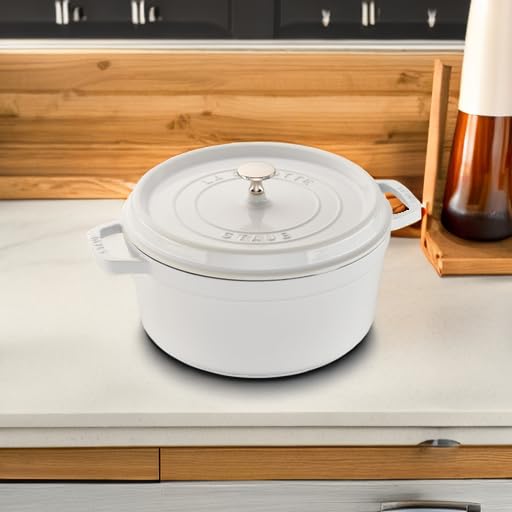 STAUB Cast Iron Dutch Oven 5.5-qt Round Cocotte, Black Matte P4487