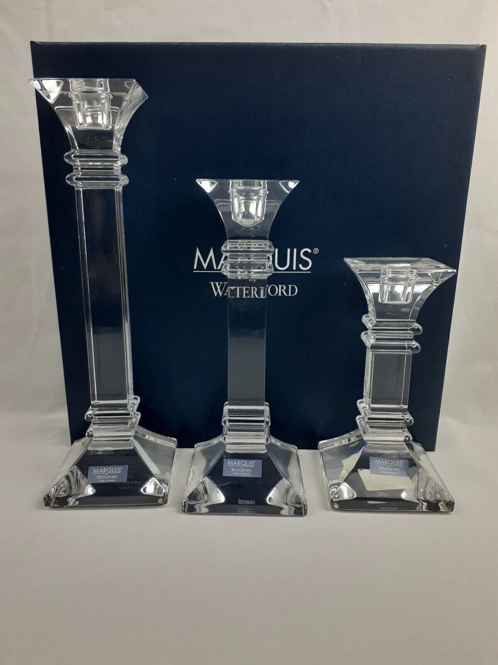 Marquis by Waterford Treviso Table Candlestick 8in Set of 2 Clear N2525