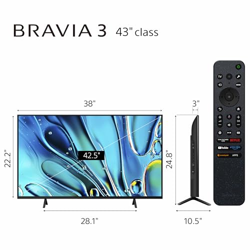Sony 65-Inch BRAVIA 3 4K Ultra HD LED Smart TV with Google TV Dolby Vision HDR C831