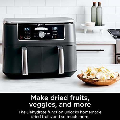 Ninja DZ401 Foodi 10 Quart DualZone XL 2-Basket Air Fryer, Grey L260