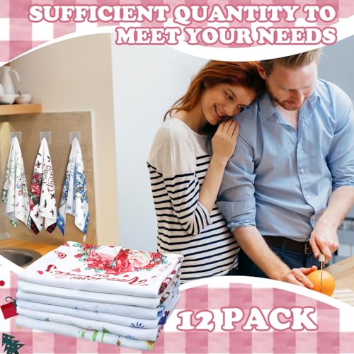 12 Pcs Seasonal Kitchen Towels Set Gnome Style Bright Color K6356