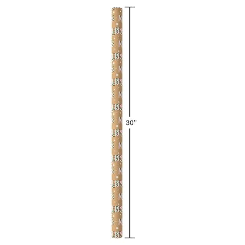 American Greetings Vintage Kraft Christmas Wrapping Paper Rolls, 4 Rolls, 80 sq. ft. D740