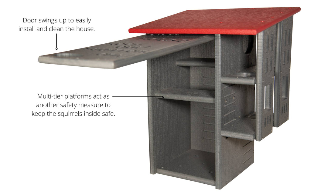 JCS Wildlife Ultimate Squirrel House Nesting Box Gray/Cardinal Red R644752