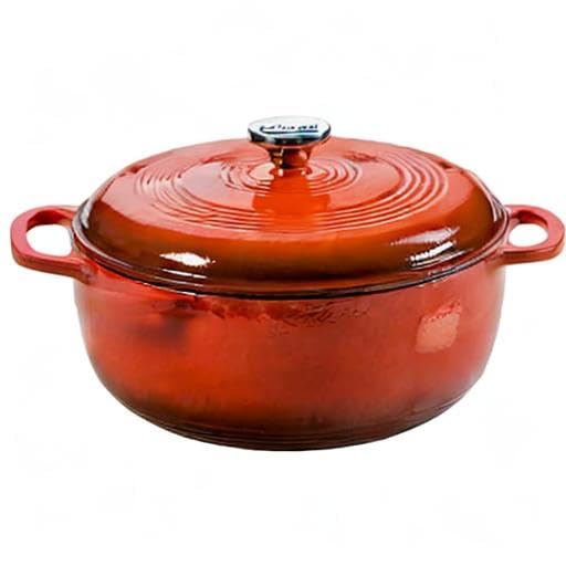Lodge 6 Quart Enameled Cast Iron Dutch Oven with Lid, Indigo A835868