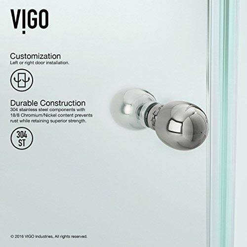 Vigo Frameless Neo-Angle Shower Enclosure Brushed J351