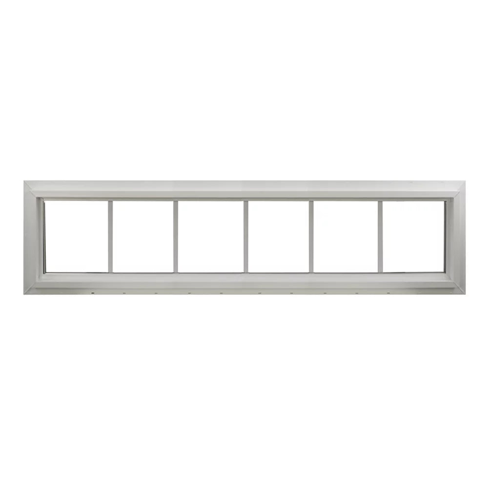 Double Pane Transom Window 72" x 10" with Grids Vinyl Low-E Glass F996