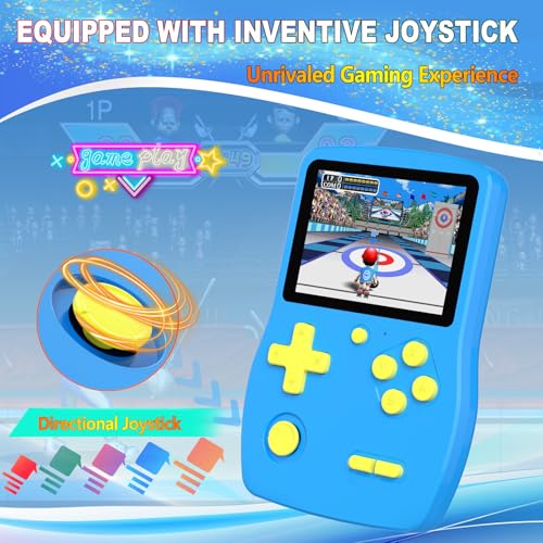 Great Boy 32 Bit Handheld Game Console with 139 Games, 3.0 Inch IPS Screen, Blue G9348