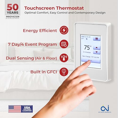 Electric Radiant Floor Heating System 120V with Programmable Thermostat, 25sqft X790