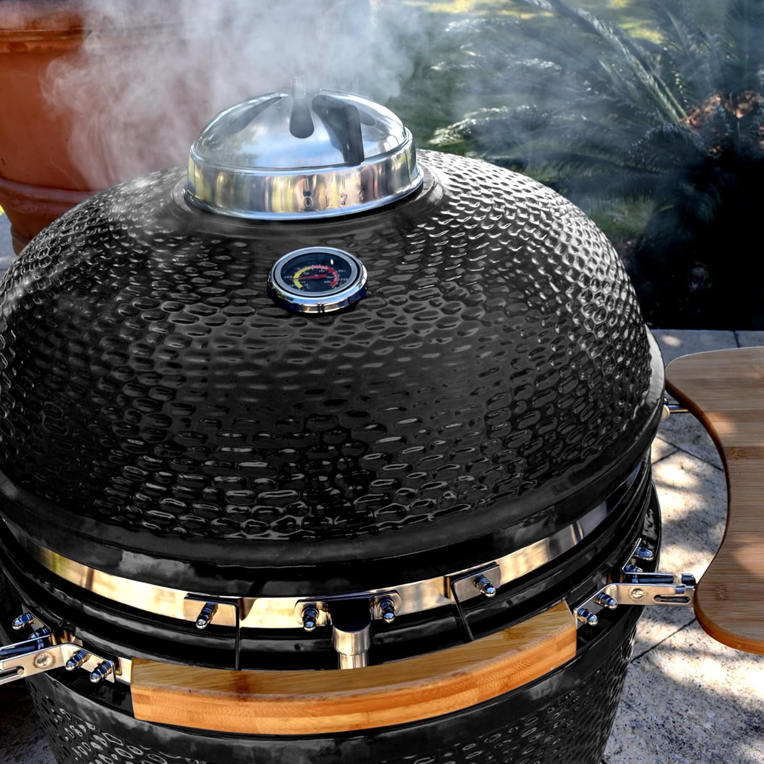 Lifesmart 15 Kamado 6-in-1 Grill with Stainless Steel Cart T234