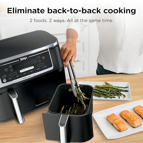 Ninja DZ401 Foodi 10 Quart DualZone XL 2-Basket Air Fryer, Grey L260