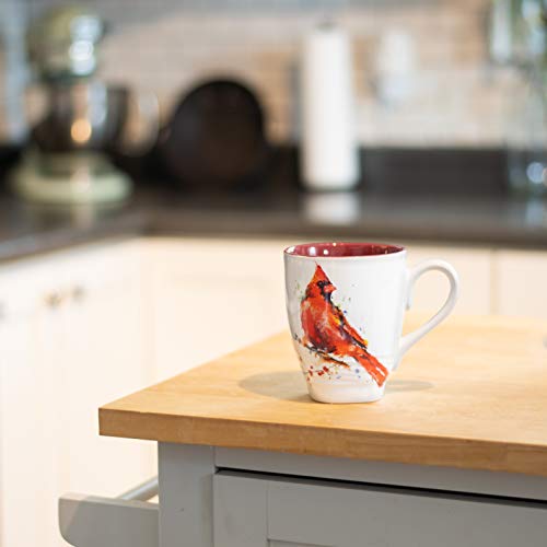 Dean Crouser Cardinal Watercolor Stoneware Mug 16 oz N1410