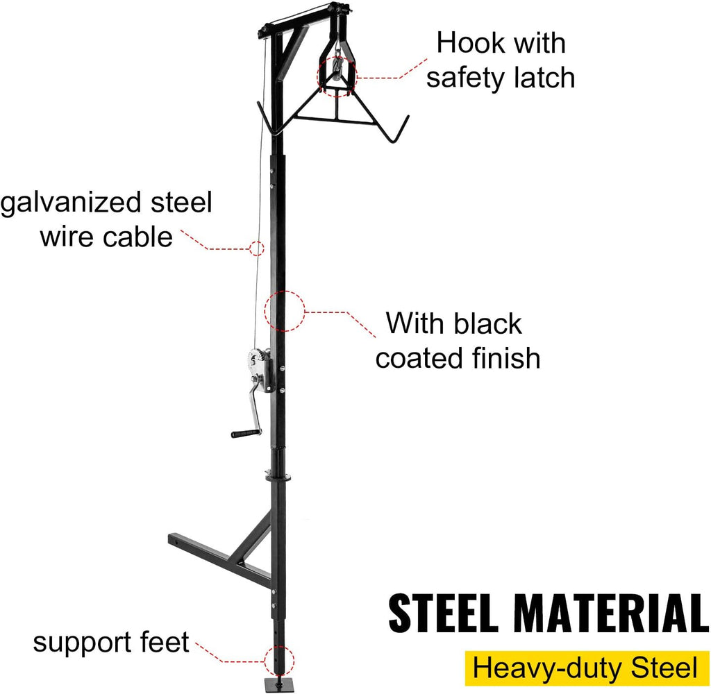 VEVOR Hitch Mounted Deer Hoist 500lbs with Winch Gambrel Set D387