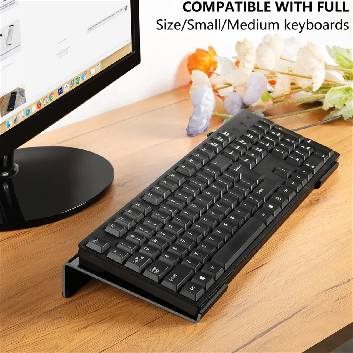 Acrylic Computer Keyboard Stand for Desk with Tilt Lift O3531