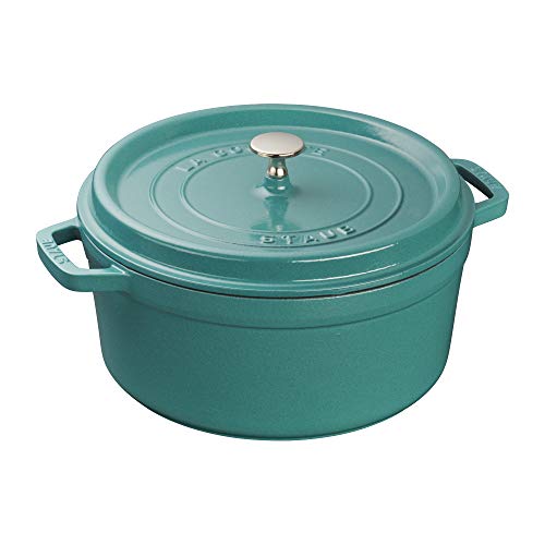 STAUB Cast Iron Dutch Oven 5.5-qt Round Cocotte, Black Matte P4487