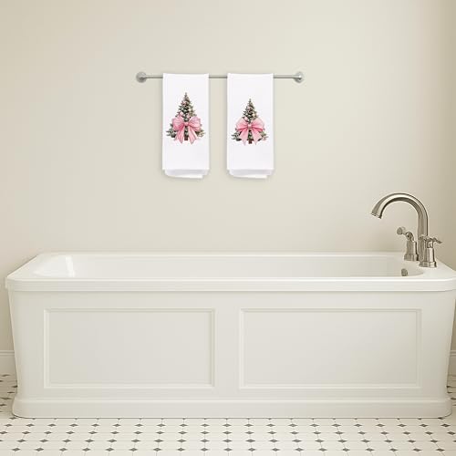 Christmas Tree Kitchen Towels - Neutral Christmas Hand Towels, 16 x 24 Inch V47794