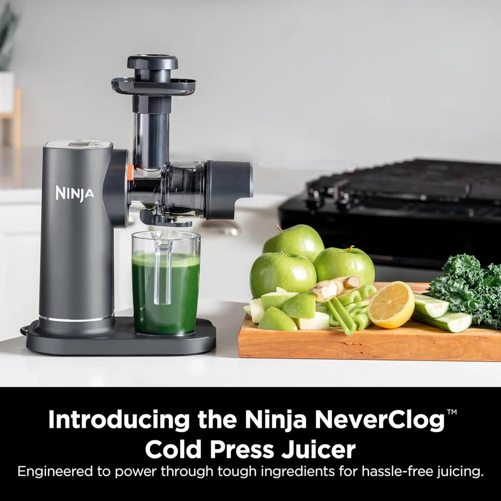 Ninja NeverClog Cold Press Juicer, Slow Juicer with Total Pulp Control, Charcoal M395144