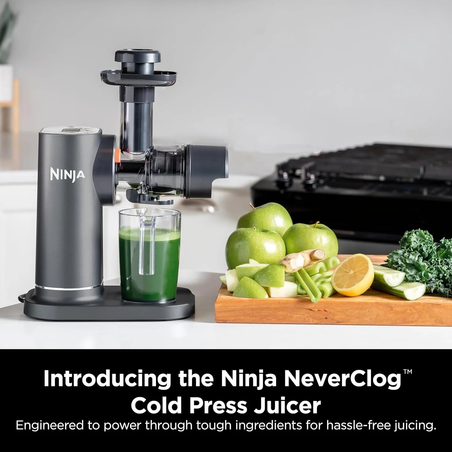Ninja NeverClog Cold Press Juicer, Slow Juicer with Total Pulp Control, Charcoal M395144