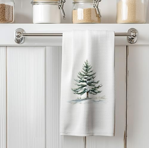 Christmas Tree Kitchen Towels - Neutral Christmas Hand Towels, 16 x 24 Inch V47794