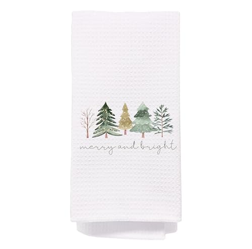 Christmas Tree Kitchen Towels - Neutral Christmas Hand Towels, 16 x 24 Inch V47794