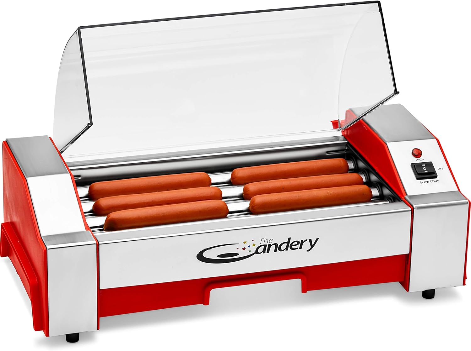 The Candery Hot Dog Roller - 6 Hot Dog Capacity Sausage Grill Cooker X2151