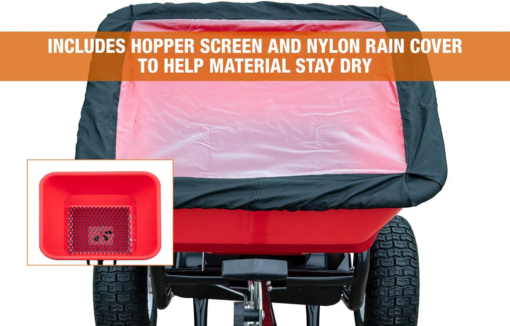 Buyers Products Walk Behind Push Snow Salt Spreader 100 lb Red T732