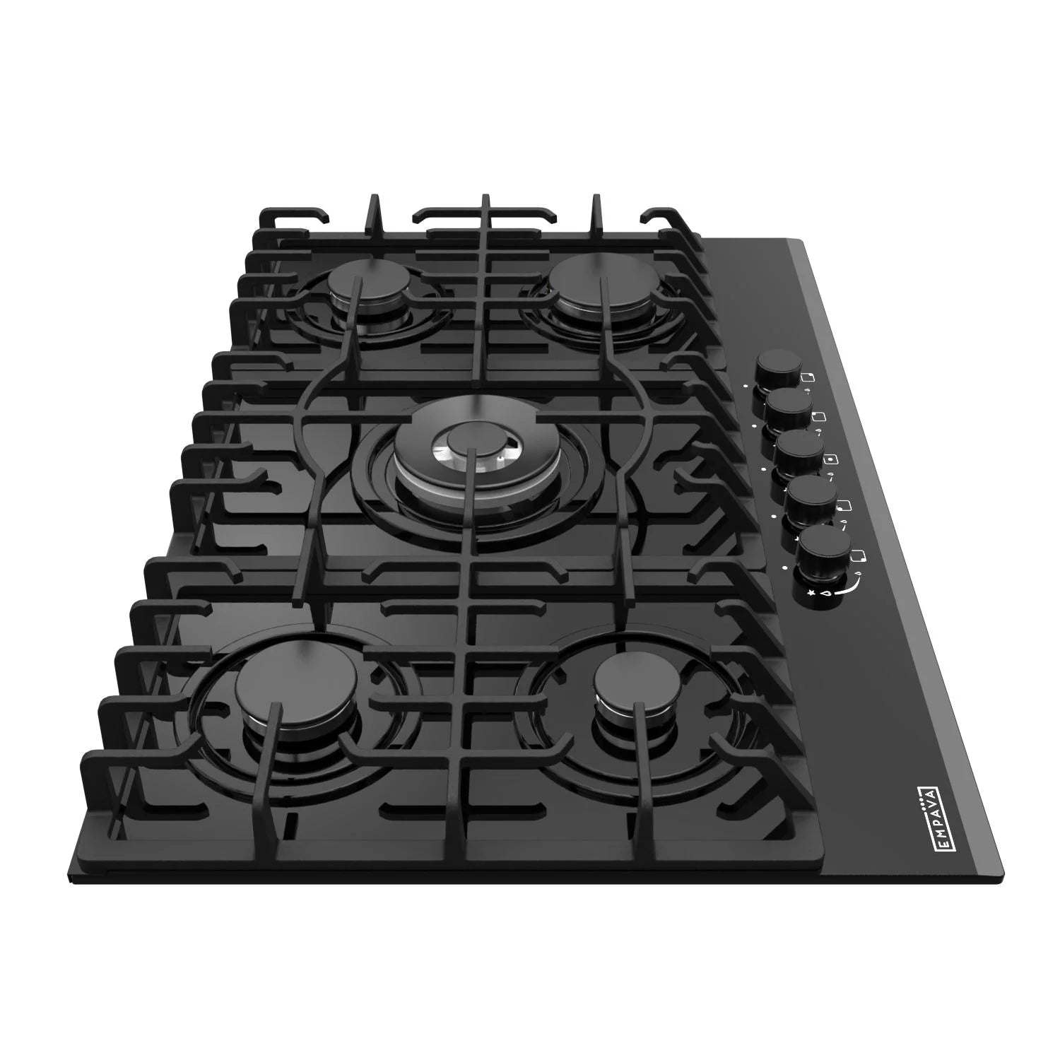 Empava 30 in. Gas Cooktop with 5 Sealed Burners, Black Tempered Glass S851