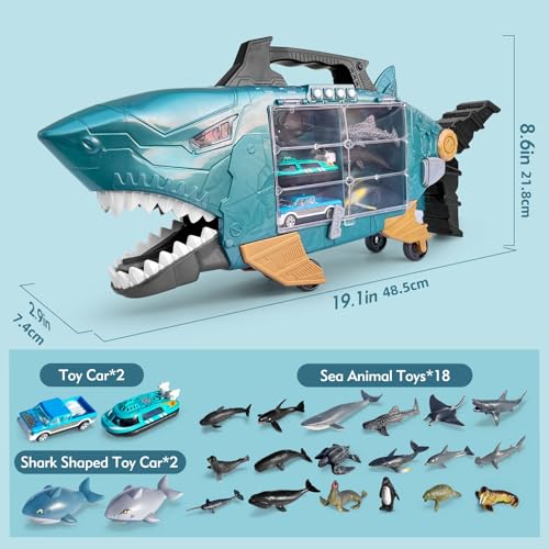 Shark Toys with LED, Music Ocean Animals Truck Set for Kids 3+ G5810