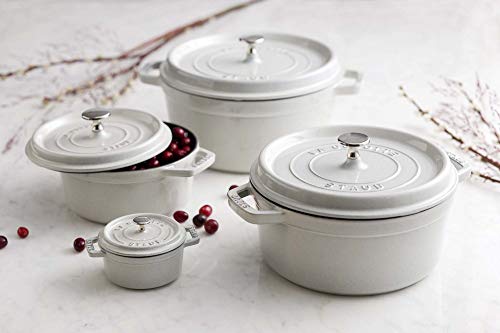 STAUB Cast Iron Dutch Oven 5.5-qt Round Cocotte, Black Matte P4487