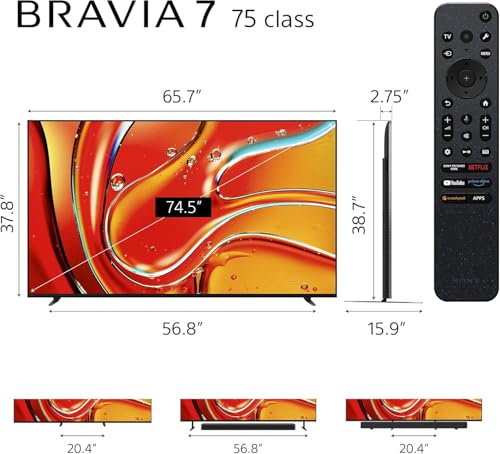 Sony 65-Inch BRAVIA 7 4K HDR Mini LED QLED Smart Google TV with Dolby Vision R212