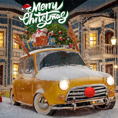 Reindeer Antlers for Cars with Nose, Christmas Car Decorations D2728