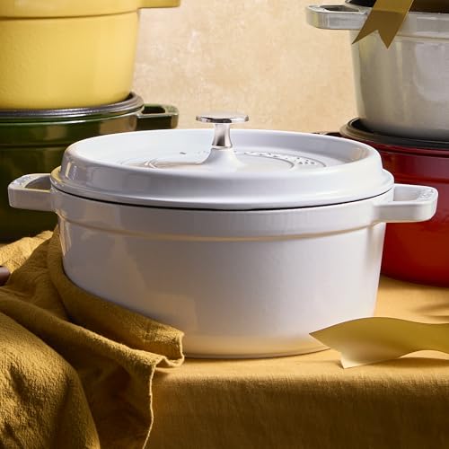 STAUB Cast Iron Dutch Oven 5.5-qt Round Cocotte, Black Matte P4487