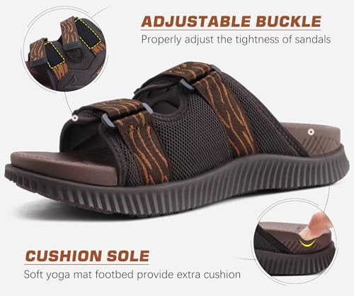 KuaiLu Men's Orthotic Sandals Athletic Recovery Slides with Arch Support Q91398