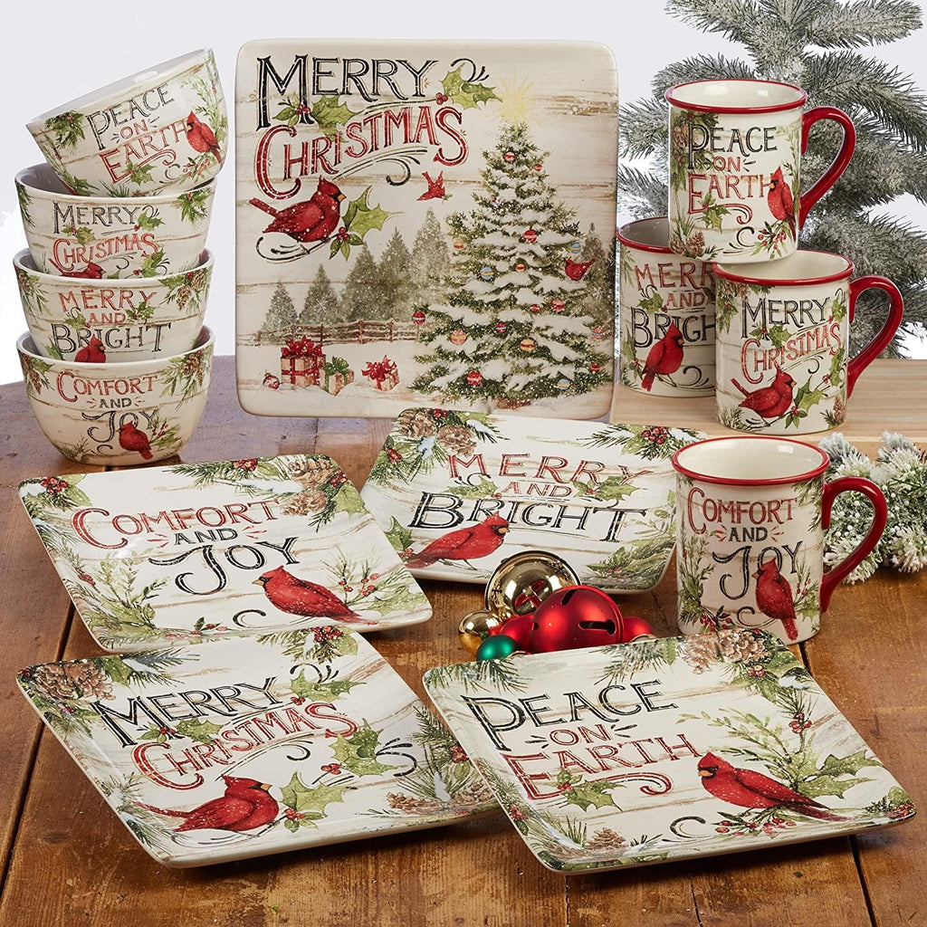 Certified International Evergreen Christmas 16pc Dinnerware Set for 4 D174885