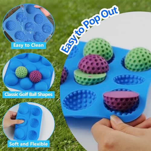 Sidosir Golf Ball Silicone Molds with Lid for Cake Decorations, 9-Cavity L16772