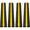 VEVOR 4 Pack of 1-Channel Rubber Cable Protector Ramps Heavy Duty 22046lbs Load Capacity Cable Wire Cord Cover Ramp Speed Bump Driveway Hose Cable Ramp Protective Cover