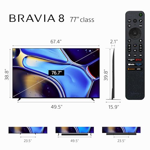 Sony 65 Inch BRAVIA 8 OLED 4K Ultra HD Smart Google TV K986478