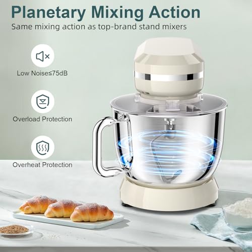 HOWORK Electric Stand Mixer 6.5QT Stainless Steel Bowl, Blue P383969